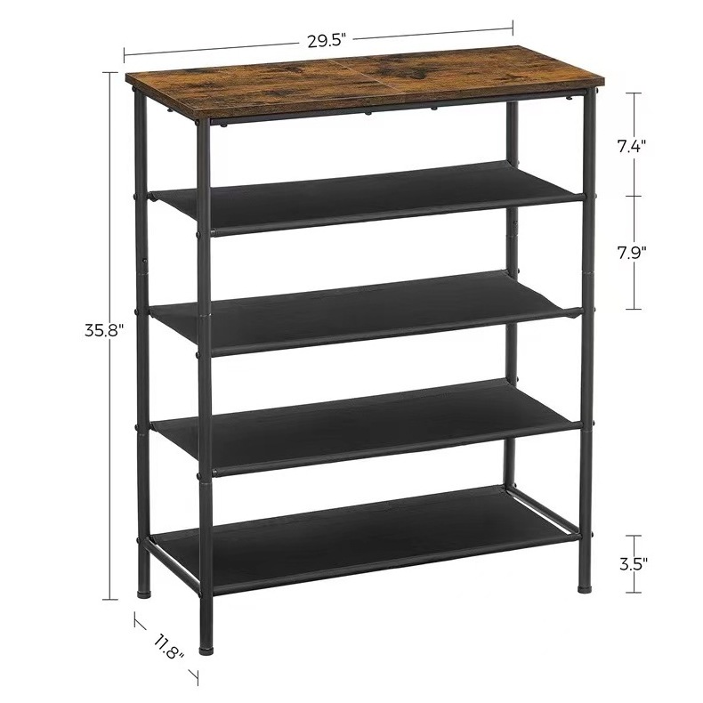 4 Tier Shoe Storage Rack for 9-12 Pairs of Shoes