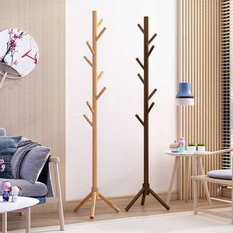 Wood Large Coat Rack Hanging Design Cloth Hanger Rack with Storage Shelf Beech wood cloth holder Drying Corner Rack Stand