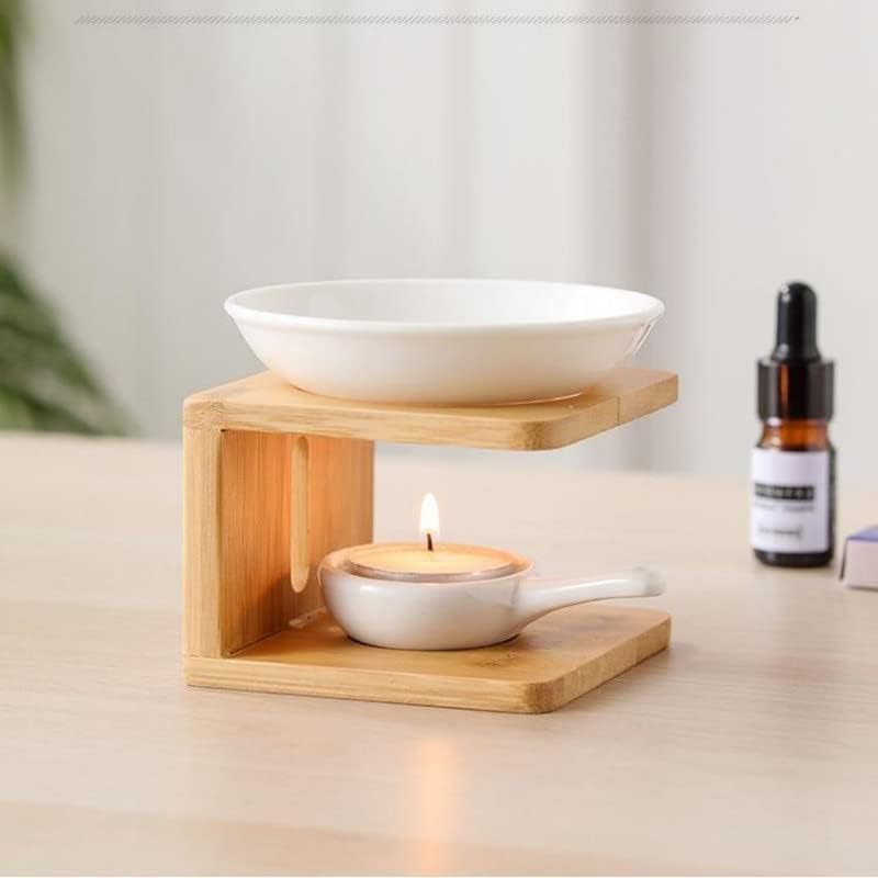 Wood Burner for Essential Oils with Candle Holder, Aromatherapy Aroma Burner Oil Diffuser Candle Tea Light