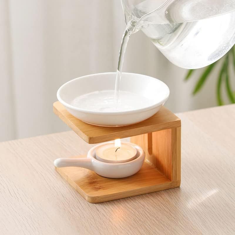 Wood Burner for Essential Oils with Candle Holder, Aromatherapy Aroma Burner Oil Diffuser Candle Tea Light