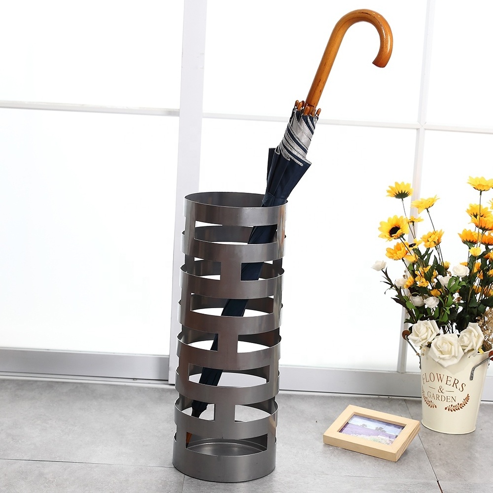 New arrival round shape leaf design metal iron umbrella rack stands