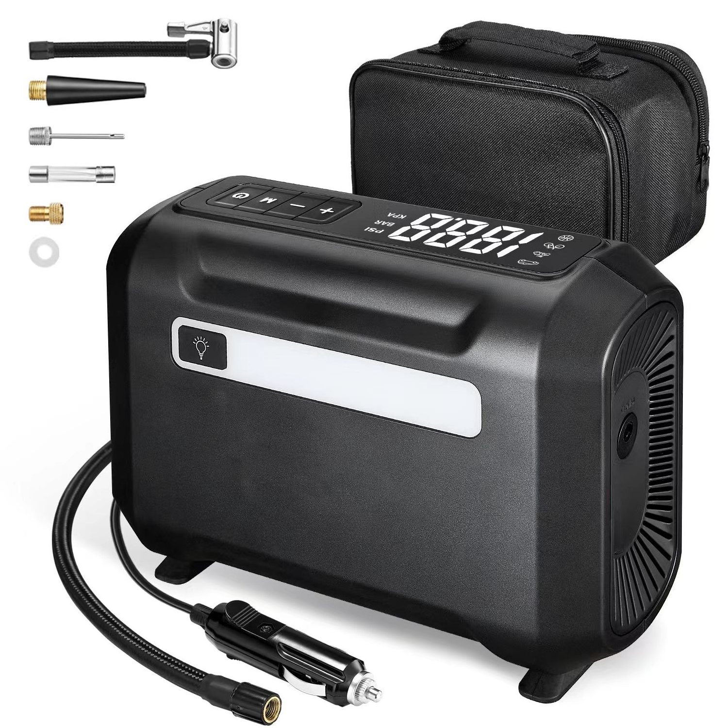 Factory direct sales rechargeable air pump tire inflator car tyers tire inflator 12V digital tire inflator