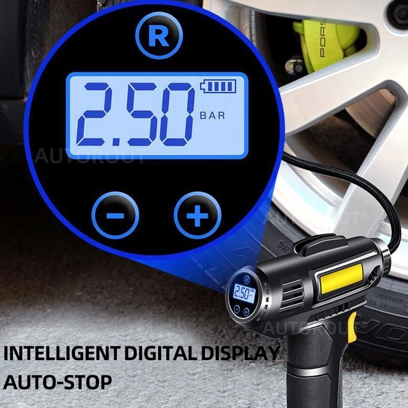 AUTOROUT Fast Delivery Car Inflator Wired Digital Display 12V 150PSI Vehicle Tire Air Compressor Electric Car Air Pump