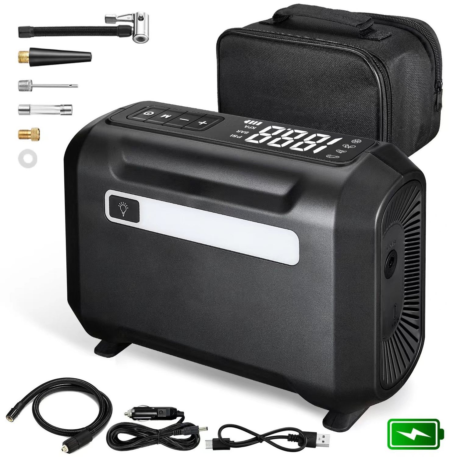 Factory direct sales rechargeable air pump tire inflator car tyers tire inflator 12V digital tire inflator