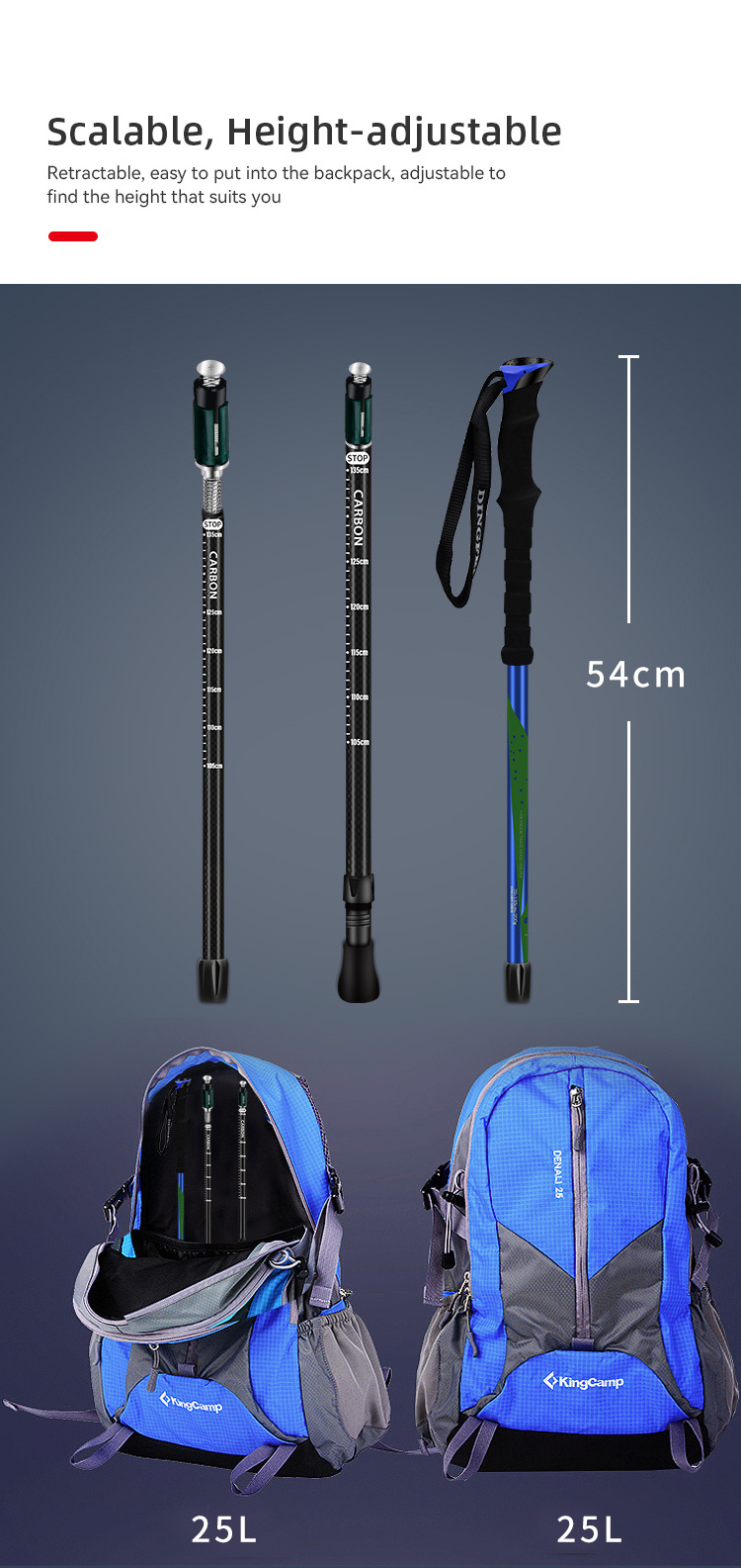 Customized High Quality Led Light T Type Shockproof Telescopic Climbing Walking Stick Aluminum Cane Hiking