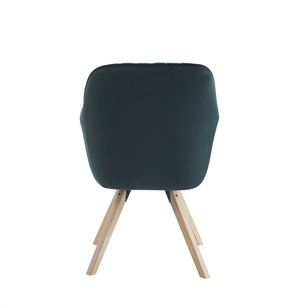 Promotion Sale Cheap Classic Home Furniture Upholstered Chair Green Velvet Seat Dining Chair With Metal Leg