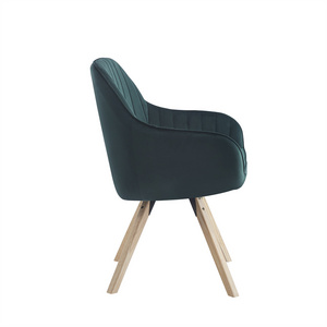 Promotion Sale Cheap Classic Home Furniture Upholstered Chair Green Velvet Seat Dining Chair With Metal Leg