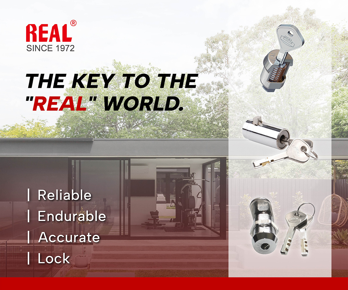 REAL RL-8041-20 High Quality Brass housing Cam Lock with Keys for furniture cabinet wardrobe