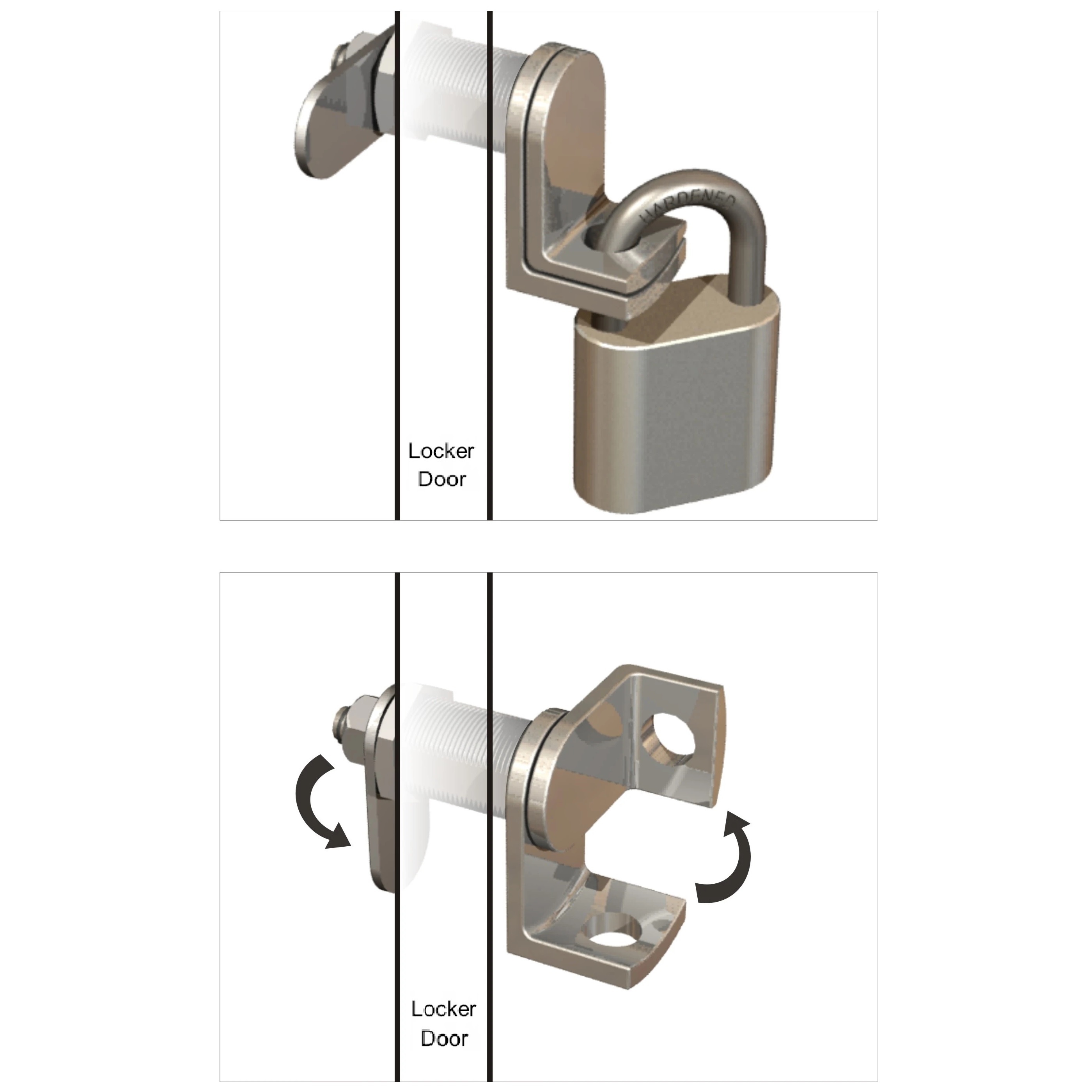 REAL RL-8051 Hasp Cam Lock, Hasp and Staple Cam Locker Lock work with padlocks