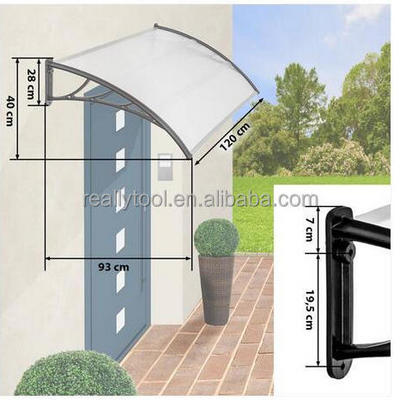 Black Door Canopy Awning Rain Shelter Front Back Porch Outdoor Shade Patio Roof