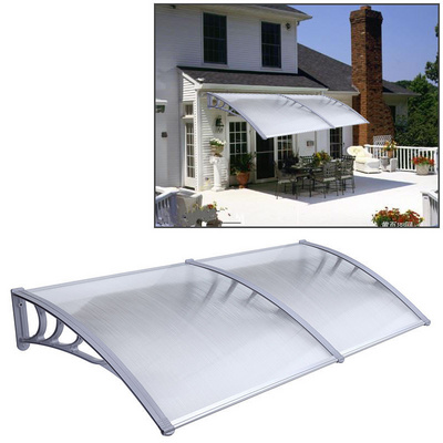 Window Awning Overhead Door Polycarbonate Cover Front Door Outdoor Patio Canopy Sun Shetter