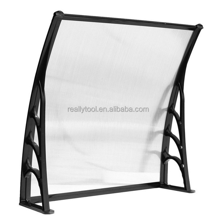 Black Door Canopy Awning Rain Shelter Front Back Porch Outdoor Shade Patio Roof