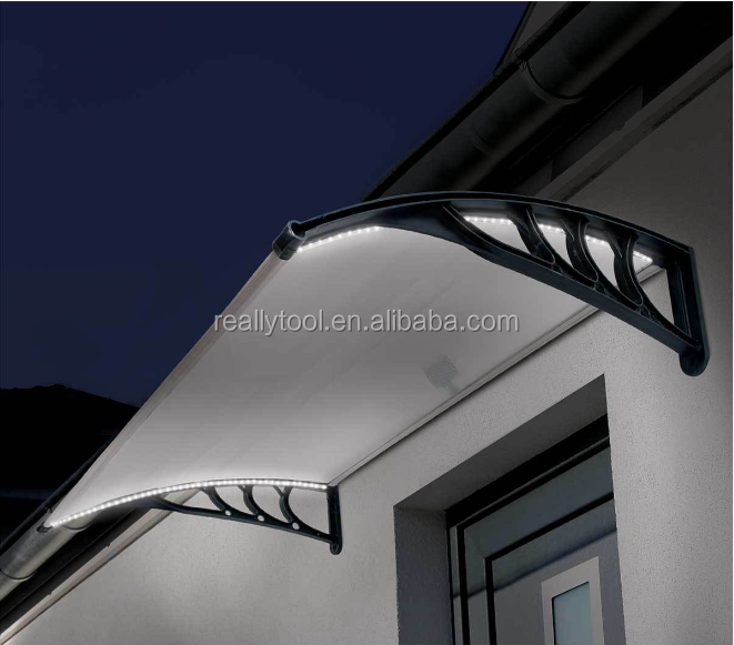 Outdoor Clear Door Window Awning Canopy full cassette retractable awning with led light