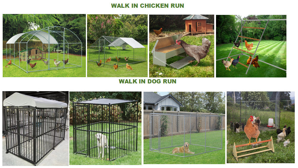 3x3x2.2M Heavy duty pet run cage  chain link metal dog kennel pet play pen with removable roof dog cage run pen animal cage