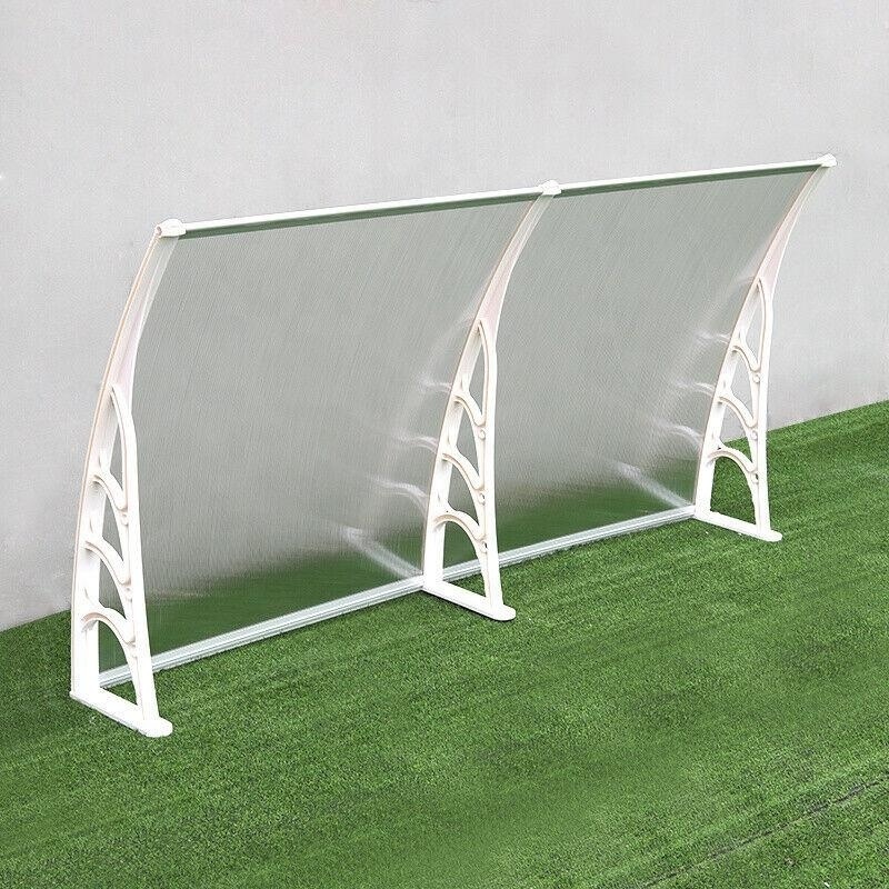 Porch Cover Curved Door Canopy 100cm x 240cm Awning Smoking Shelter