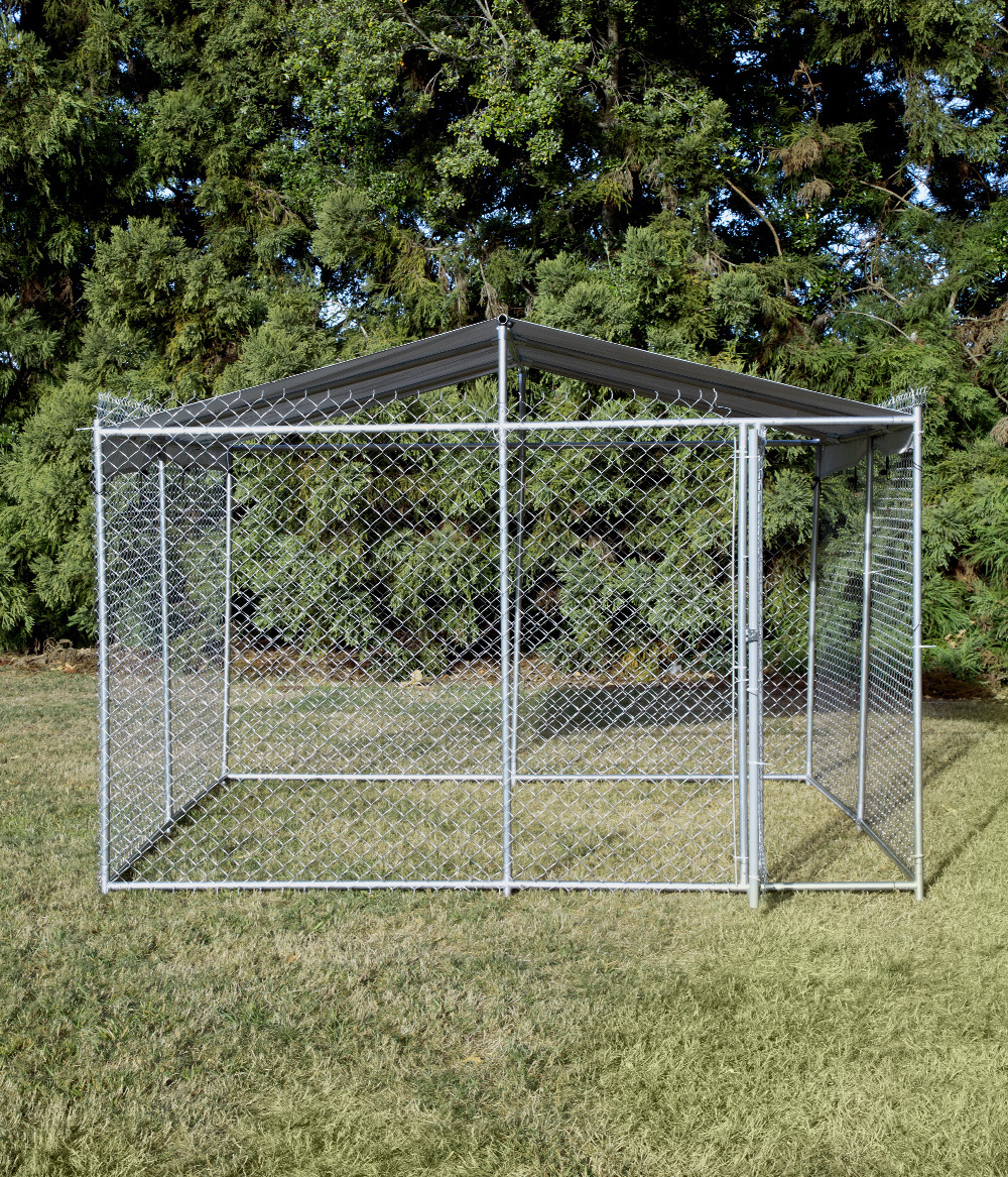 3x3x2.2M Heavy duty pet run cage  chain link metal dog kennel pet play pen with removable roof dog cage run pen animal cage