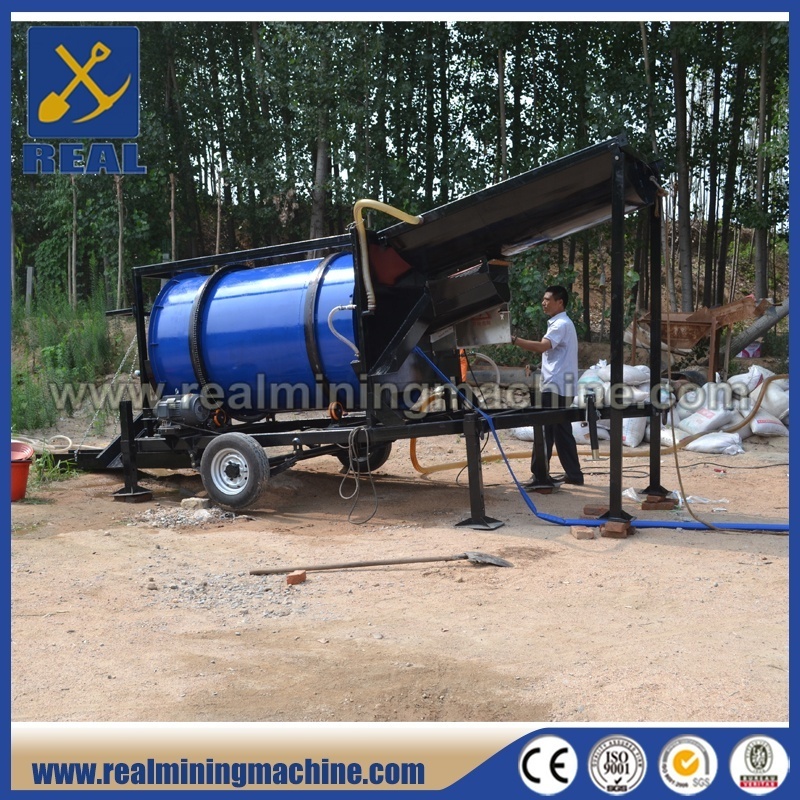 10 ton per hour Mobile Mini Trommel Screen Gold Wash Plant/Small Trommel Drum Screen/Portable Gold Washing Plant