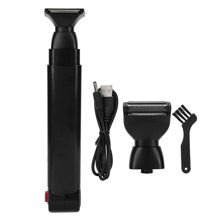 Back Shaver for men USB Rechargeable folding handle with two shave head