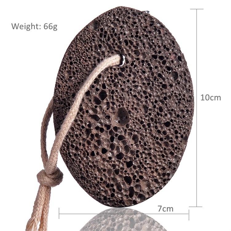 Realong Wholesale Foot Callus Remover Scrubber Brown Oval Shape Exfoliating Natural Earth Lava Pumice Stone