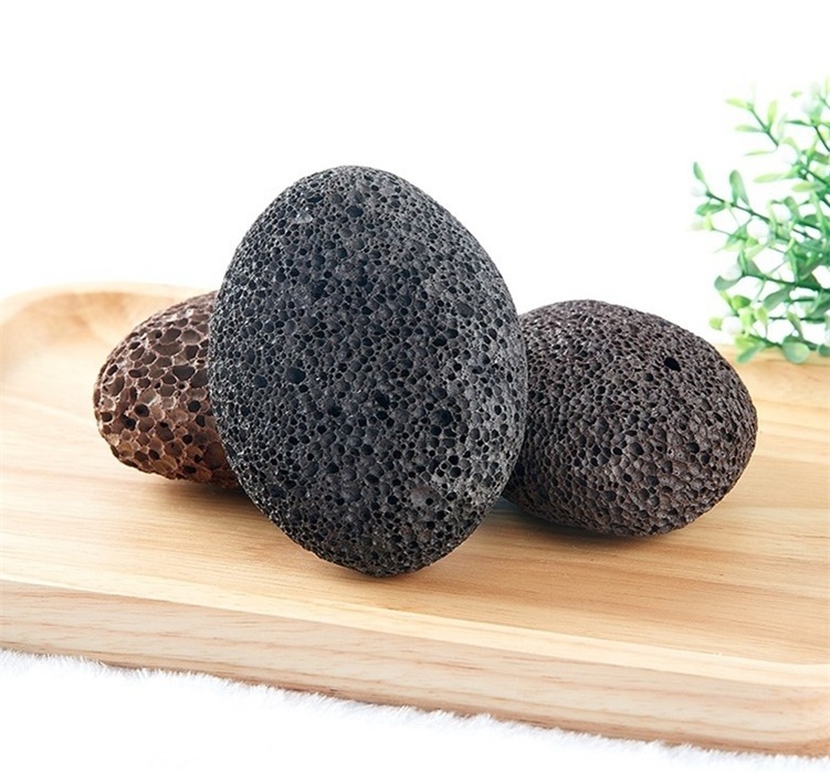 Realong Wholesale Foot Callus Remover Scrubber Brown Oval Shape Exfoliating Natural Earth Lava Pumice Stone