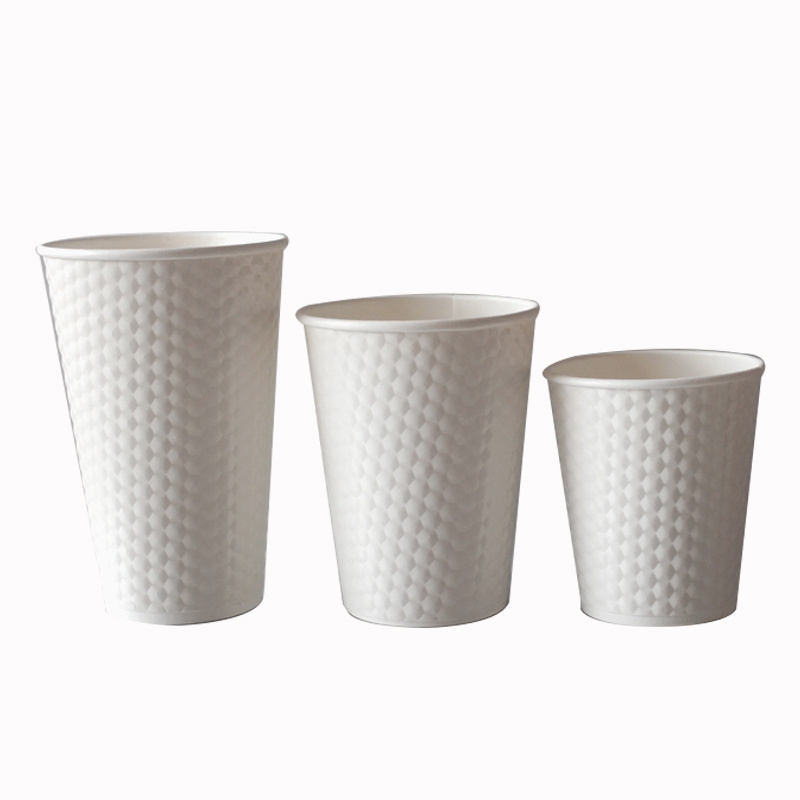 Wholesale Disposable Eco Friendly Ripple Wall Paper Coffee Cup OEM ODM take away kraft paper ripple paper hot coffee cups