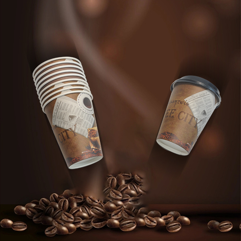 2024 4oz 7oz 8oz 12oz 16oz  Disposable single wall paper cup For Hot Drink Biodegradable Custom Logo Accept For Coffee Cup