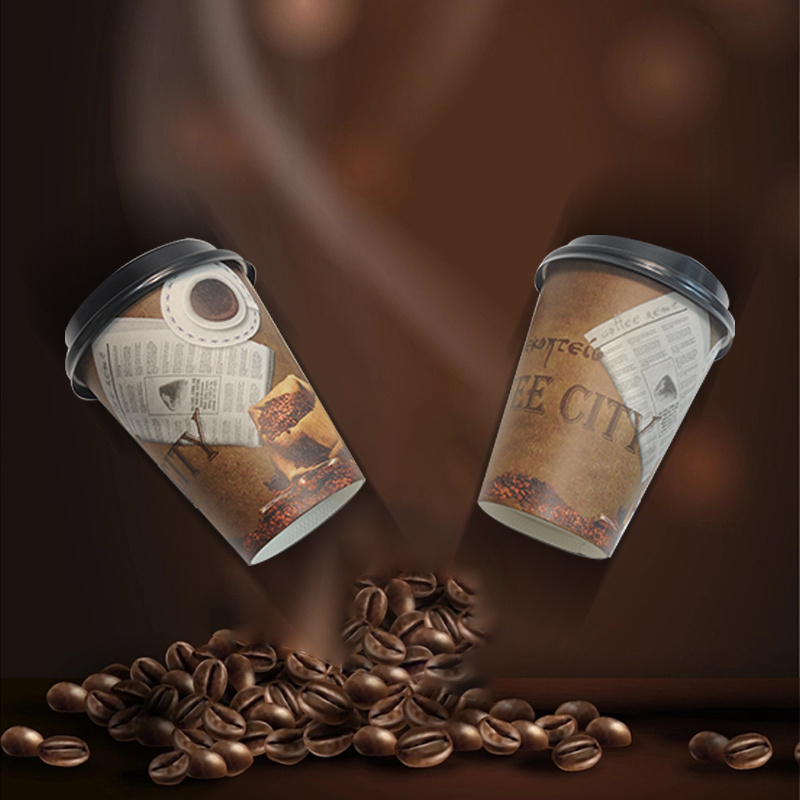 2024 4oz 7oz 8oz 12oz 16oz  Disposable single wall paper cup For Hot Drink Biodegradable Custom Logo Accept For Coffee Cup