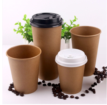 2024 4oz 7oz 8oz 12oz 16oz  Disposable single wall paper cup For Hot Drink Biodegradable Custom Logo Accept For Coffee Cup