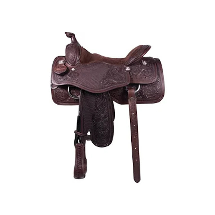 Latest Design Rich Quality Leather Western Style Brown Color Horse Saddle