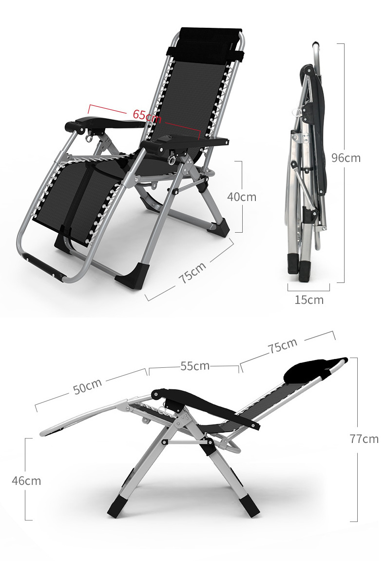 Outdoor camping portable beach folding lounge recliner zero gravity chair