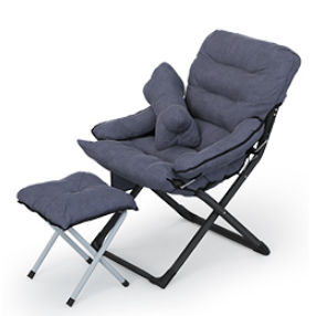 Latest Design leisure single sturdy folding chair comfortable lazy lounge chair metal frame