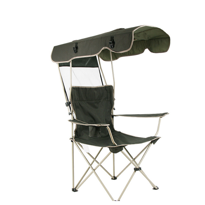 Lightweight folding beach lounge chair portable camp fishing chair with canopy