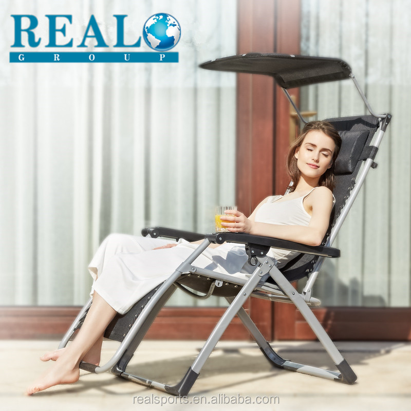 folding Zero Gravity Recliner Chair headrest, Zero Gravity Chair Lounger Chair With Canopy Shade with cup holder