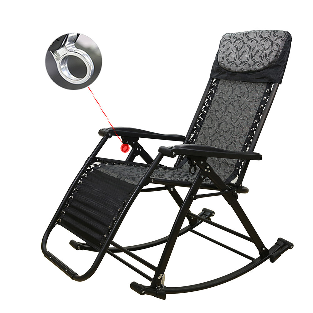 Camping Rocking Chair Zero Gravity Chair Patio Reclining Folding Chair