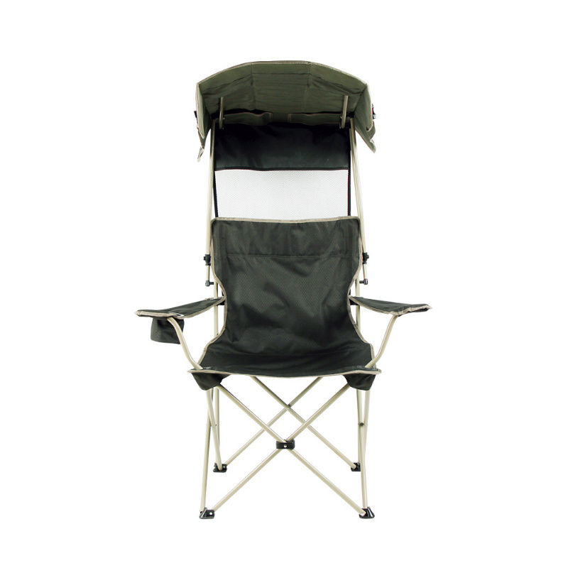 Lightweight folding beach lounge chair portable camp fishing chair with canopy