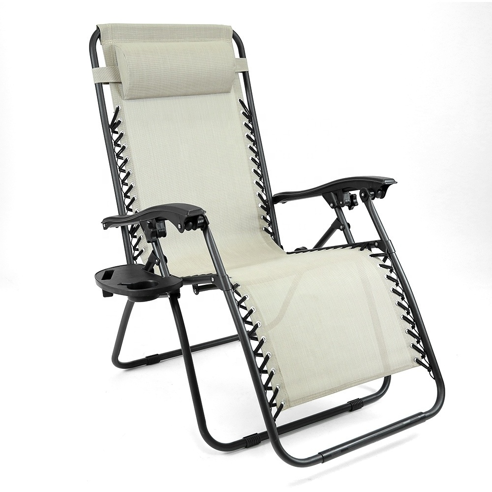 High quality folding adjustable cup holder metal folding chair summer beach folding chair