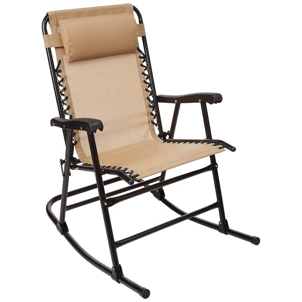 Portable Folding Recliner with Headrest Zero Gravity Rocking Chair For Camping Fishing Patio Chair Beach garden chair outdoor