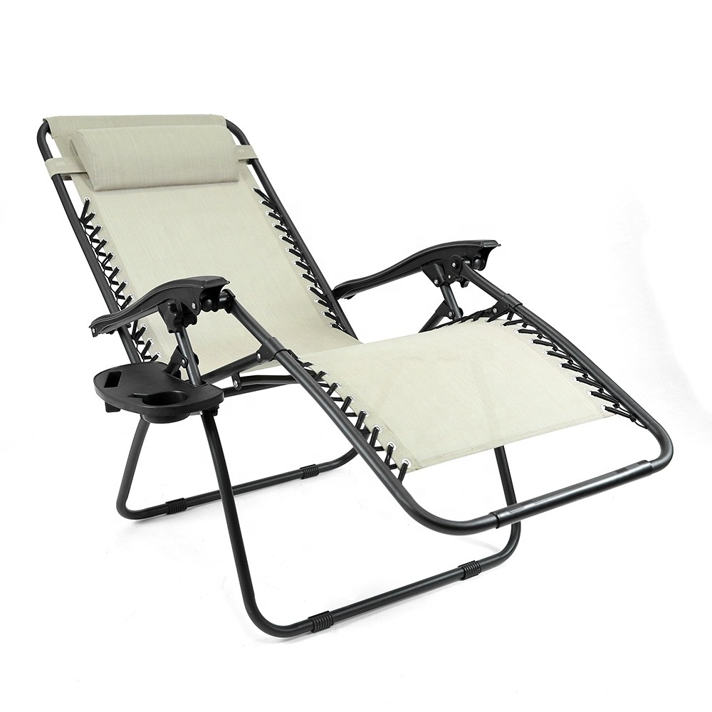 High quality folding adjustable cup holder metal folding chair summer beach folding chair