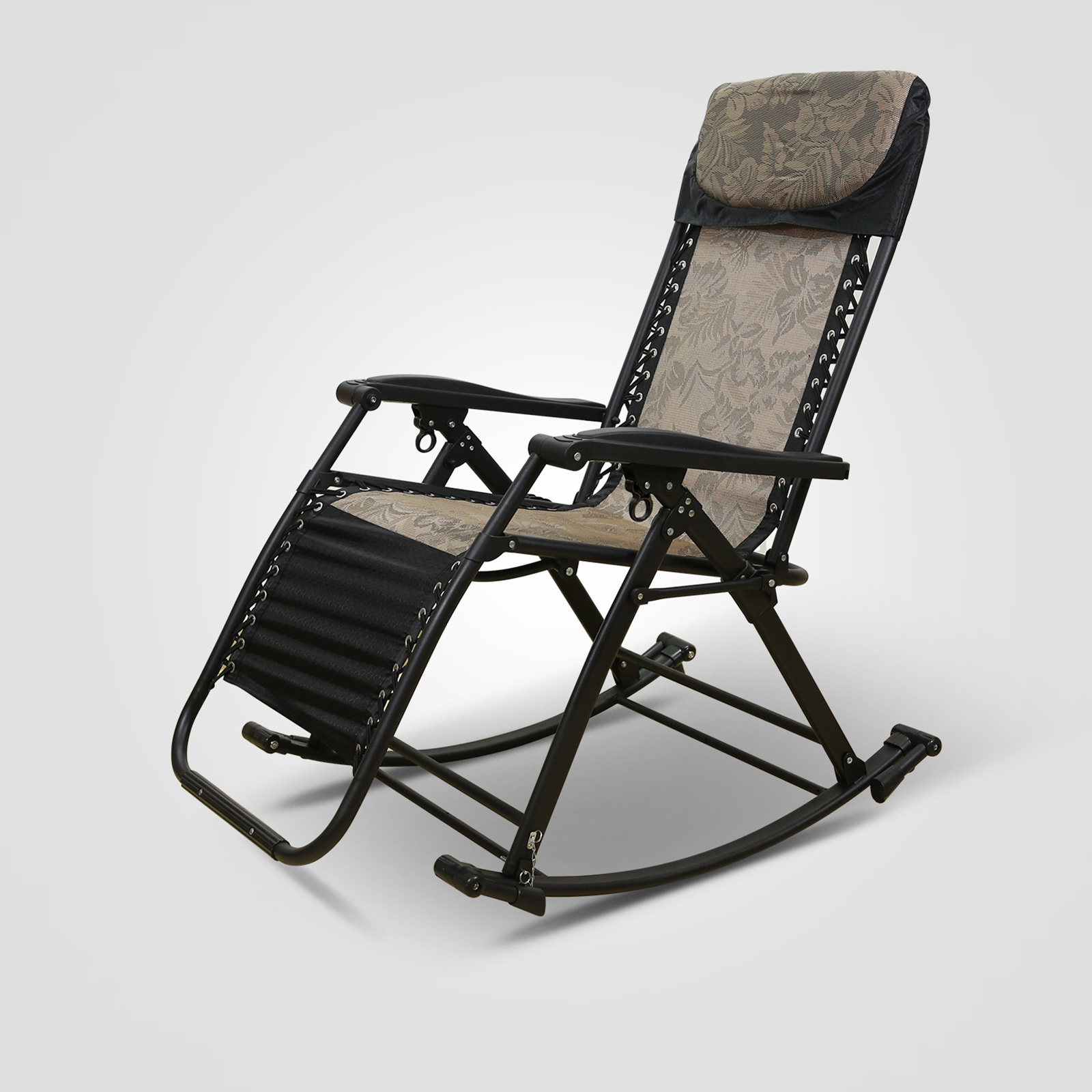 Camping Rocking Chair Zero Gravity Chair Patio Reclining Folding Chair