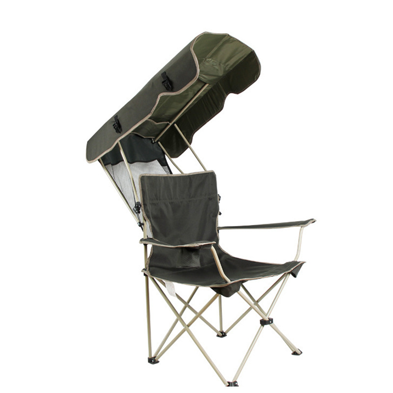 Lightweight folding beach lounge chair portable camp fishing chair with canopy