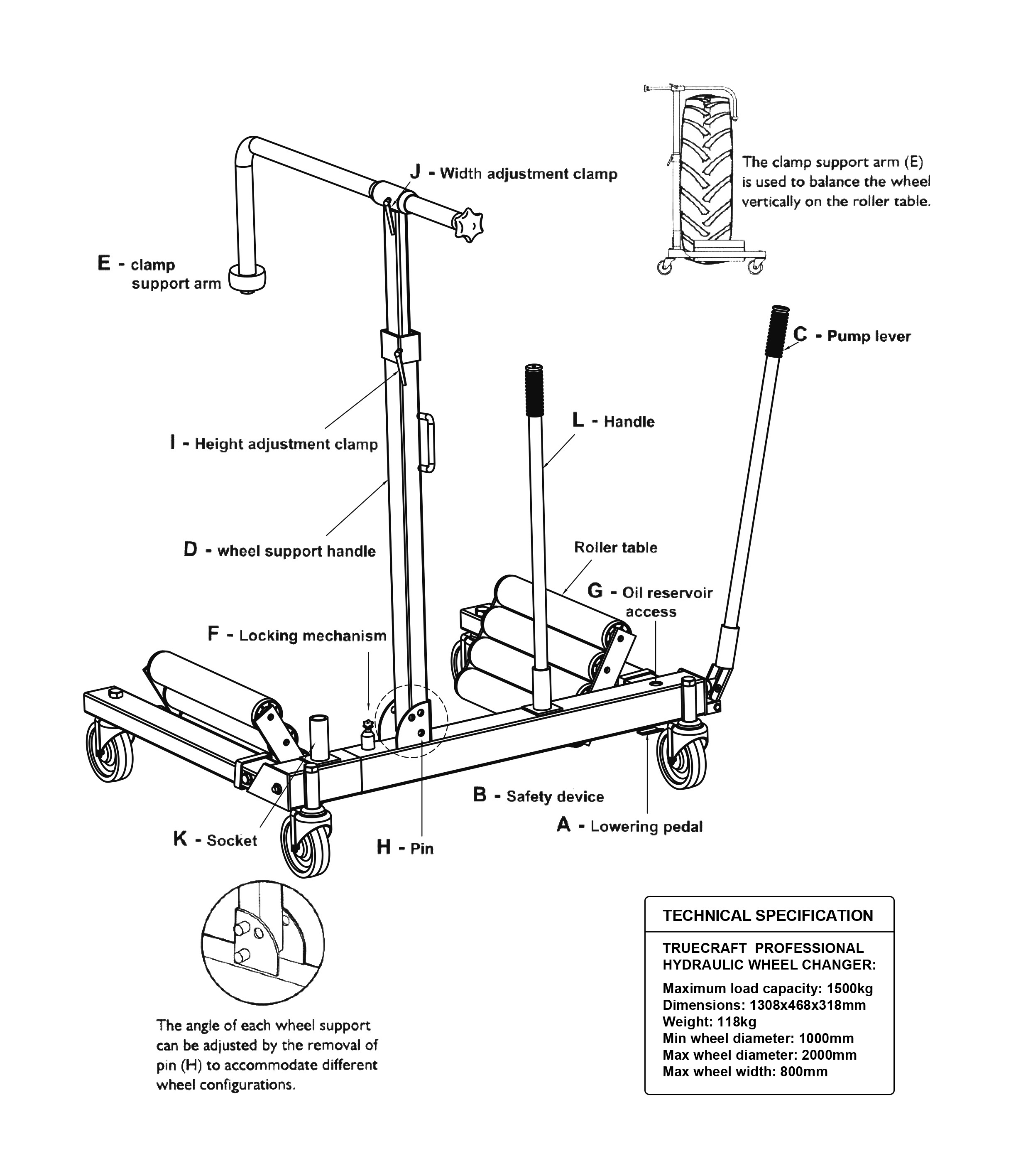 Realtek New Model Hydraulic Heavy Duty Truck Tire Mover Omni-Directional Dual Car Wheel Dolly