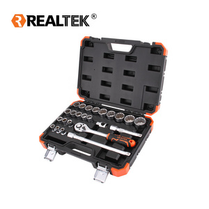 Realtek 24Pcs Professional CRV Socket Set and Ratchet Handle Set Mechanic Tools Home Tools