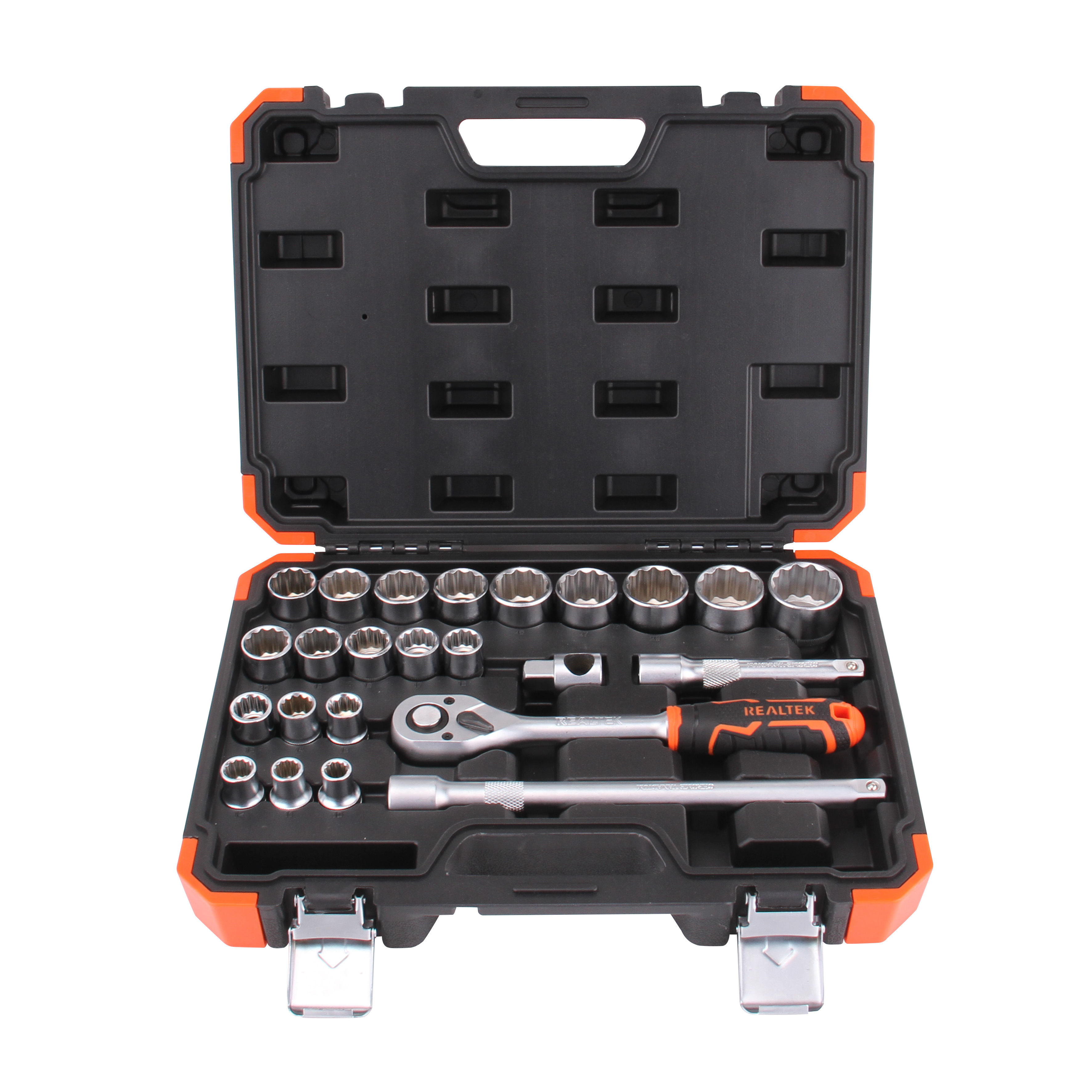 Realtek 24Pcs Professional CRV Socket Set and Ratchet Handle Set Mechanic Tools Home Tools