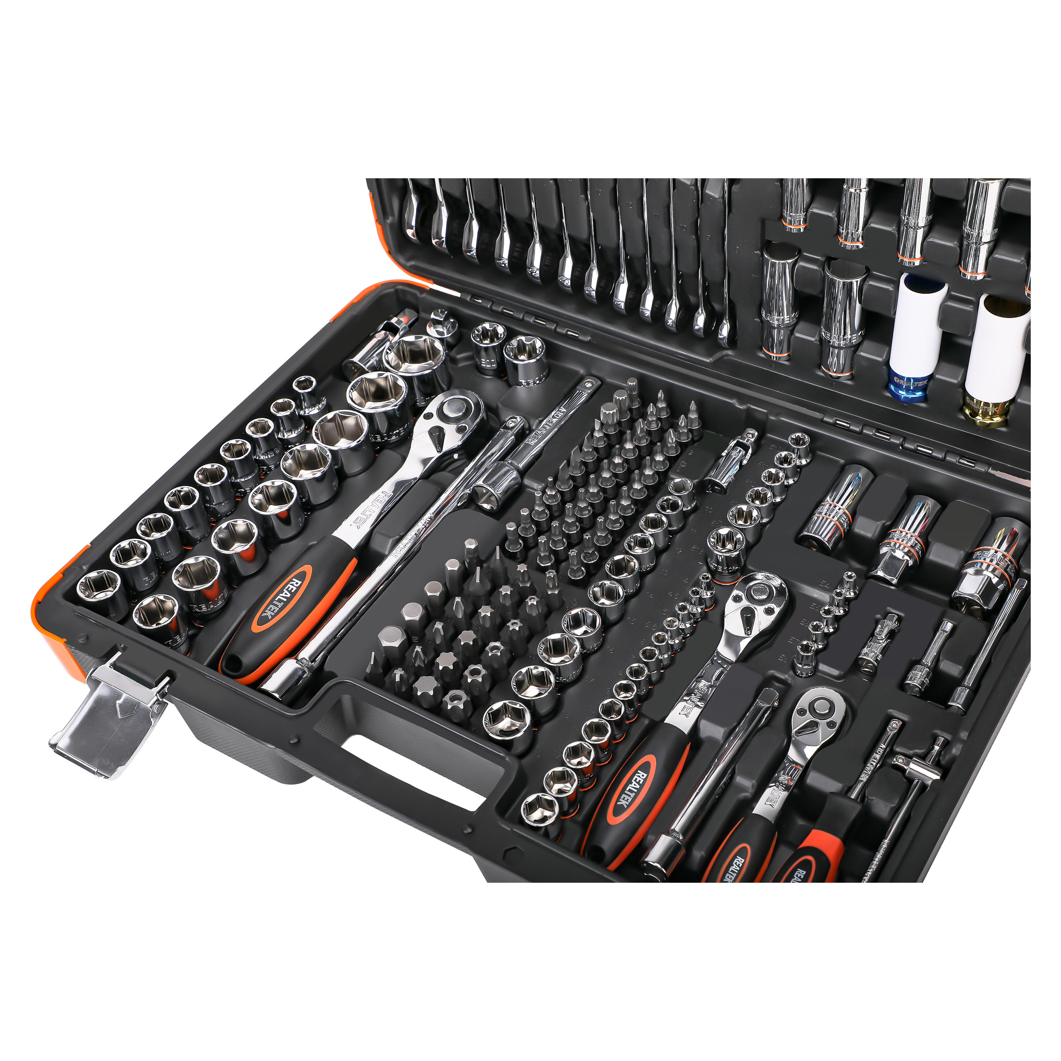 Realtek Wrench Sockets Combination 178pcs Sturdy Durable Aluminum Case Apply Repair Hand Mechanic Tools Set