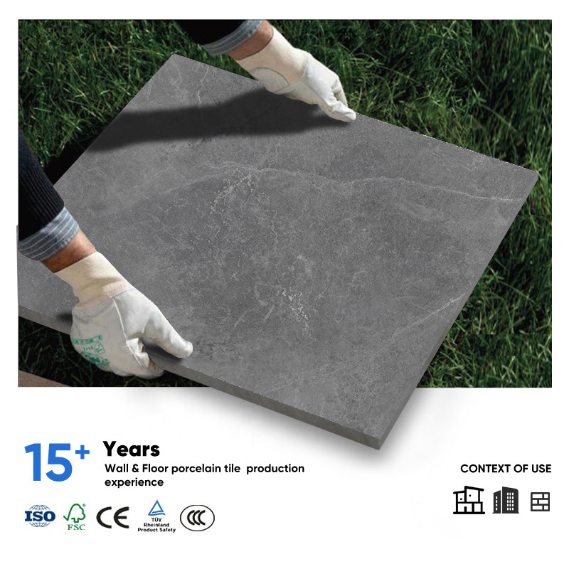 60*60cm stone effect outdoor porcelain pavers, 2cm thick non-slip exterior outdoor porcelain floor tiles