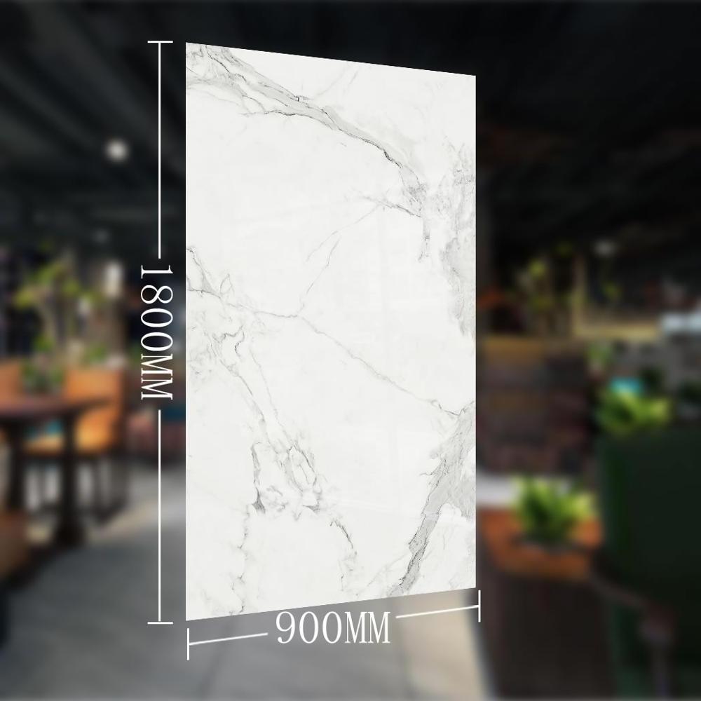 900x1800 Large Size White Carrara Marble Slim Ceramic  Wall And Floor Tile