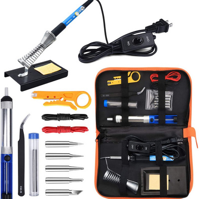 15 PCS Soldering Gun Kit with Storage Bag 60W Handheld Soldering Gun Adjustable Temperature Fast Heating Ceramic