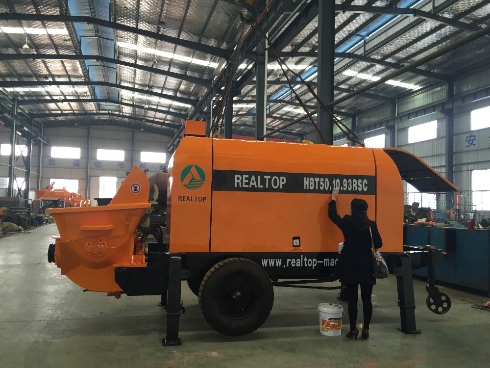 Diesel concrete pump, new condition trailer mounted concrete pump HBT60 for sale,