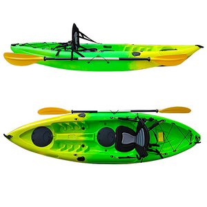 Factory price single plastic river and lake tour kayak for fun and fishing, paddle canoe boat on sale