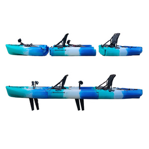 Motorized fishing pedal kayak 14ft 2 person modular kayak/canoe wholesale detachable ocean kayak with trolling motor